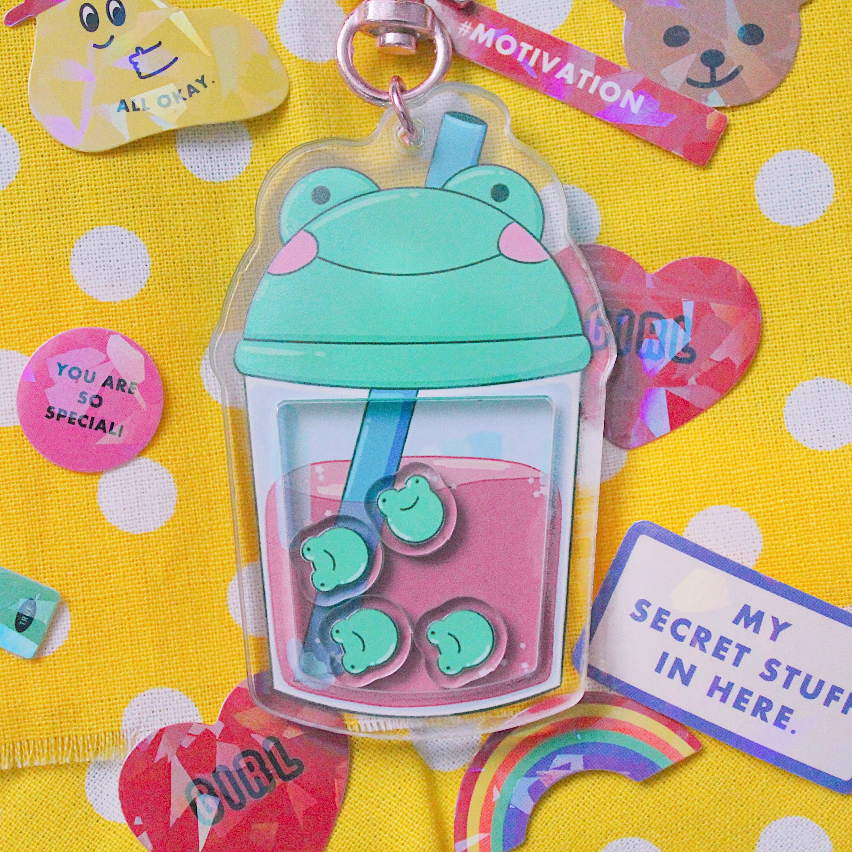 Froggy Boba Shaker Keychain from Folly Lolly